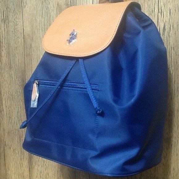 U.S. Polo Assn. Retro Navy Blue Drawstring Backpack U.S. Polo Assn. Womens Retro Backpack in Navy – U.S. Polo  main image 4